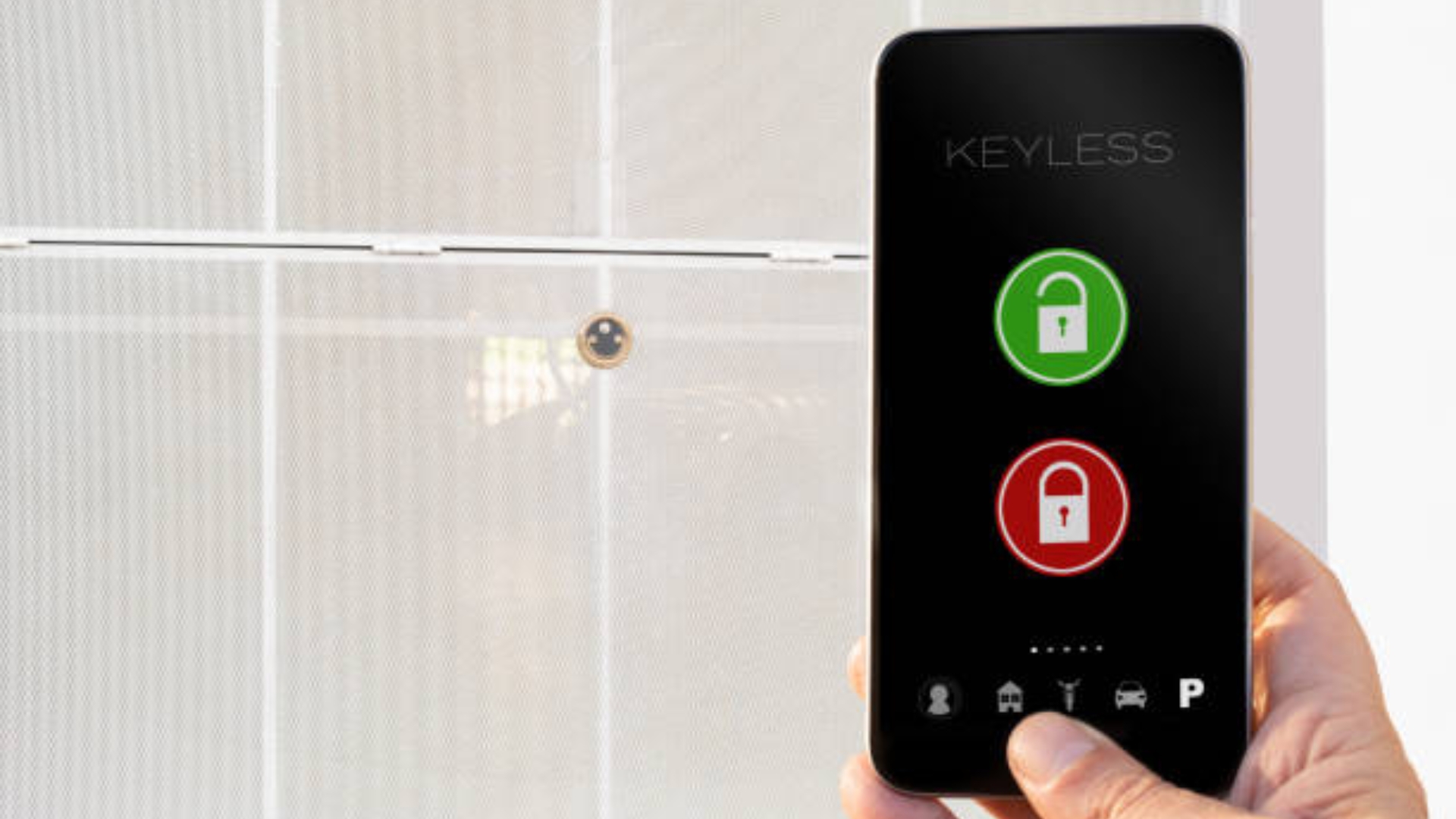 A smartphone app for controlling a garage door opener 