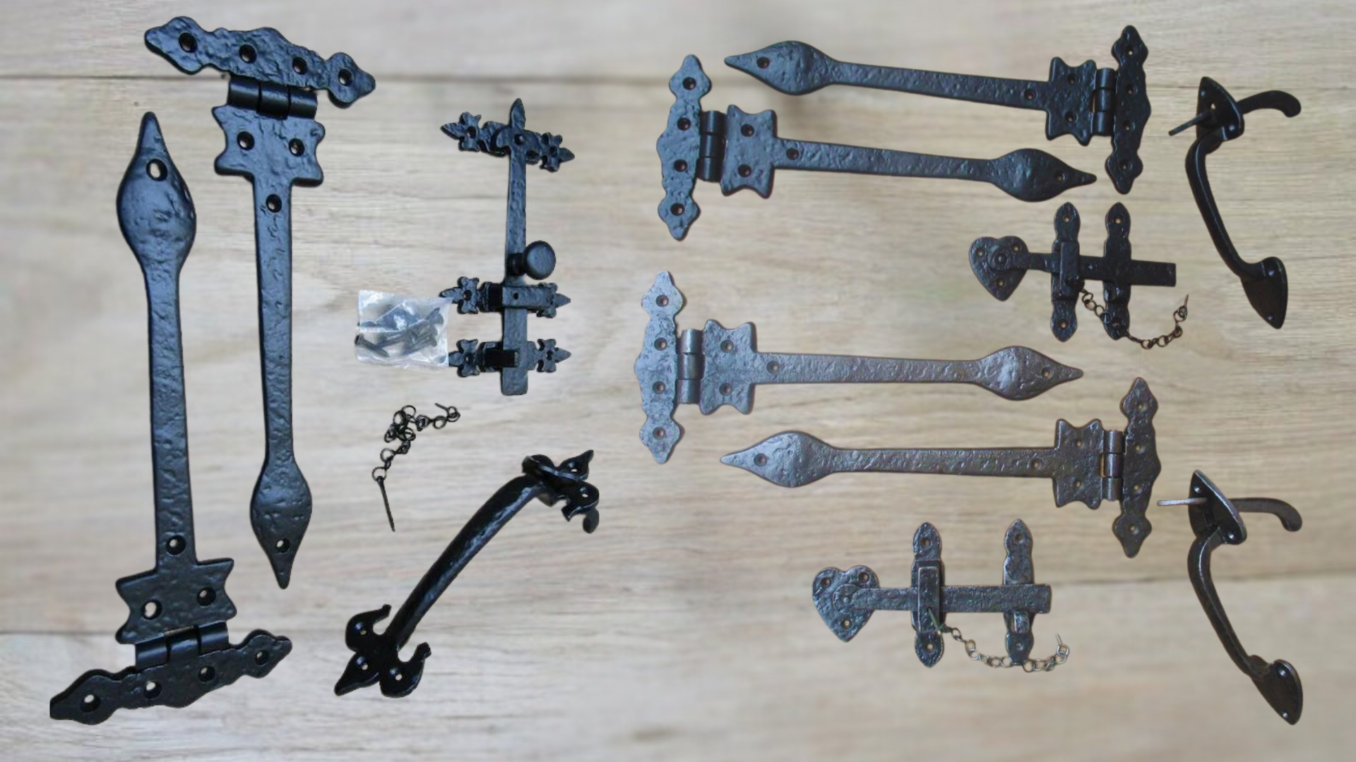 Different vintage-style decorative hardware